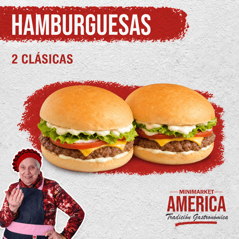 COMBO 2 HAMBURGUESAS CLÁSICAS