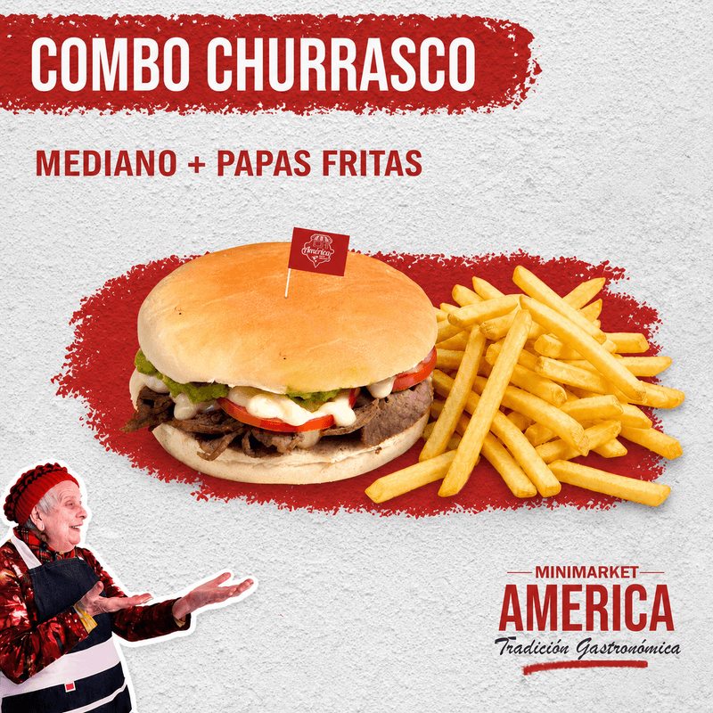 Combo Churrasco Mediano + Papas