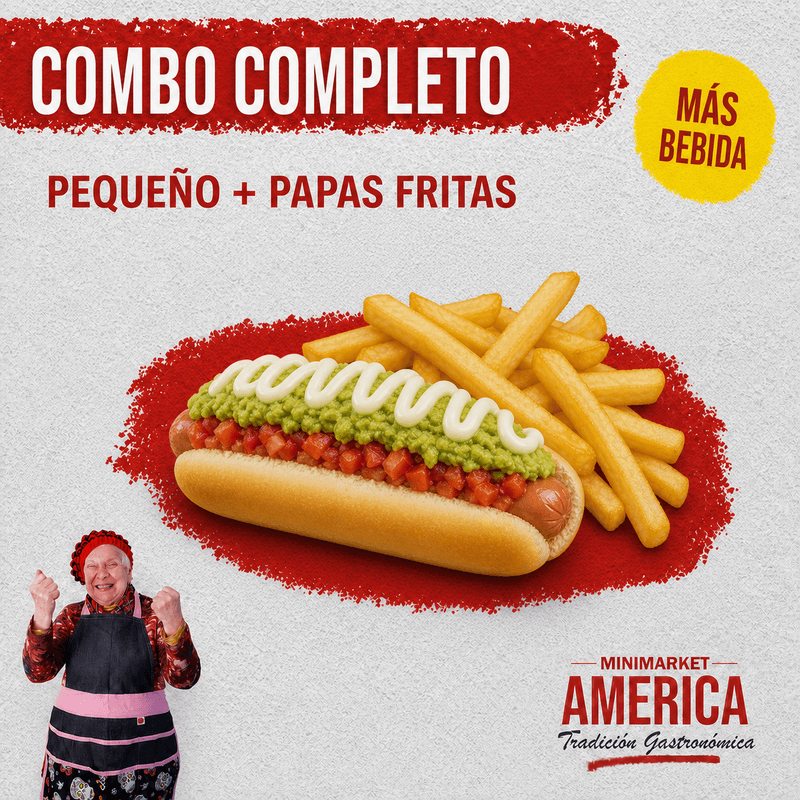 Combo Completo Italiano + Papas y Bebida