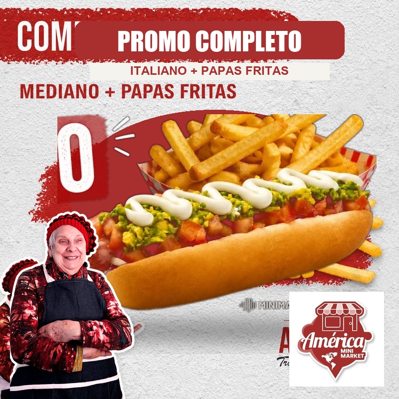 Promo Completo Italiano + Papas Fritas